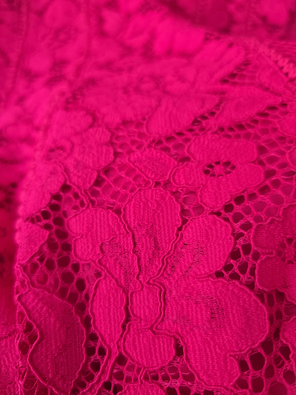 Ever New Milly Lace Trim Mini Dress Bright Rose Pink Puff Sleeve - Picture 8 of 12